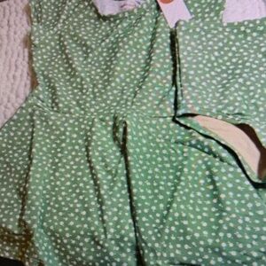 Green Polka Dot Kids Swimwear